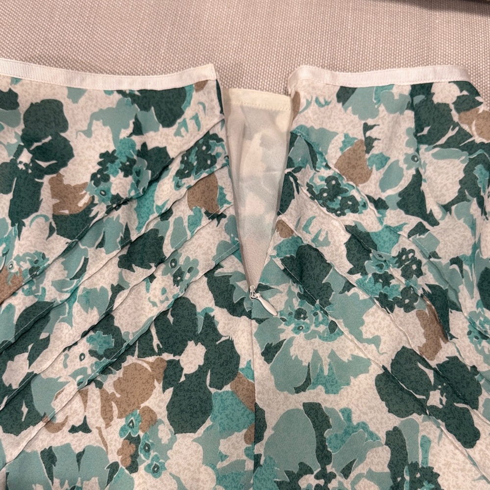 Casual Corner Floral Skater Skirt - Green and Brown - Picture 4 of 5